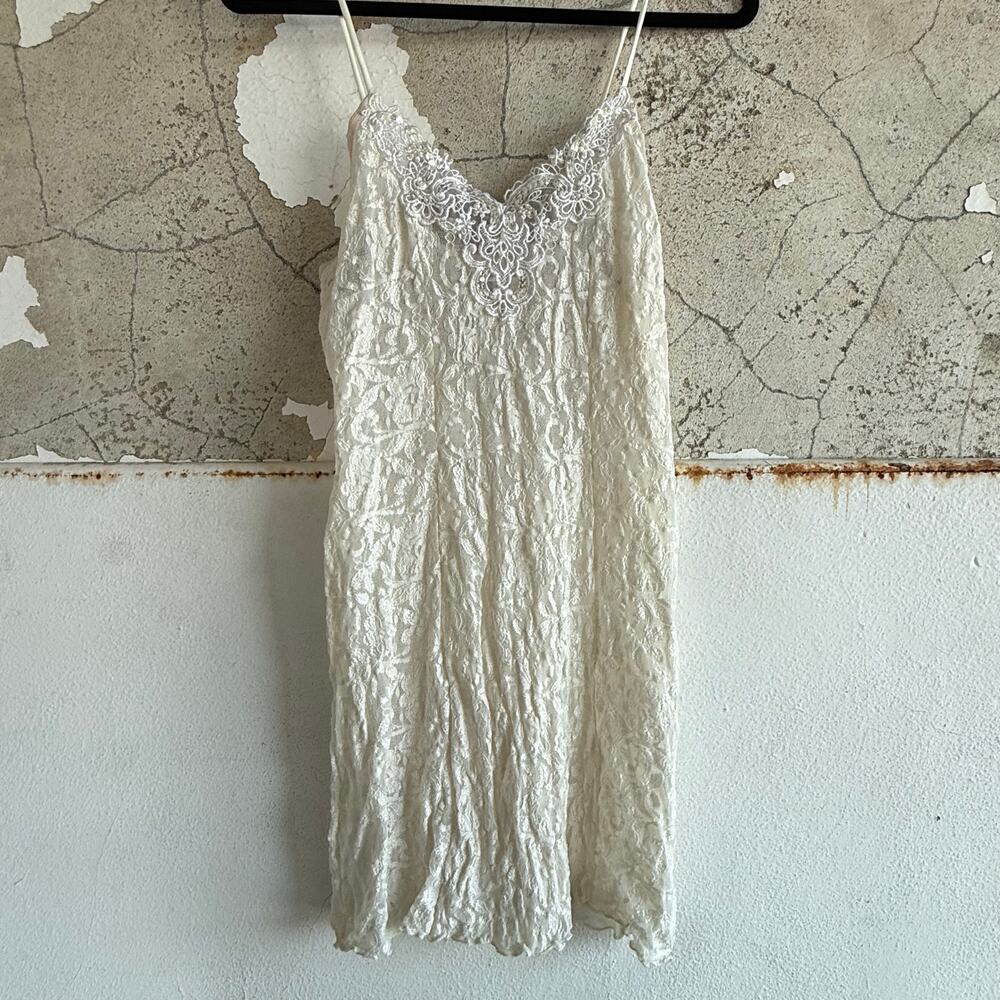 Vintage Lace‎ Slip Dress Intimo Amore Beaded Sequin XS Vintage Chemise Coquette